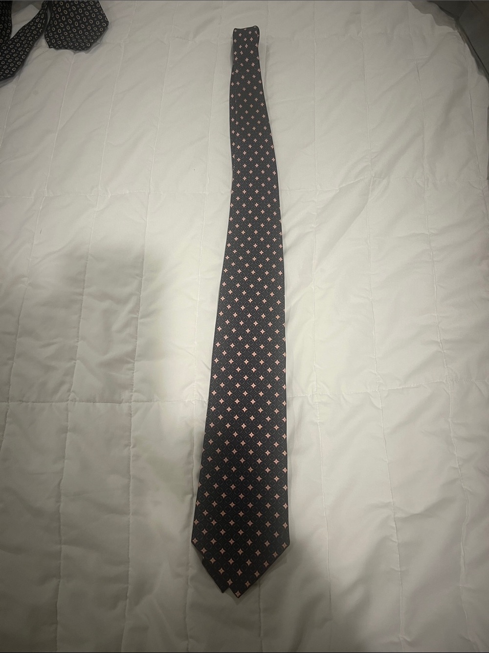 Louis Vuitton Black Silk Tie with Pink Motif